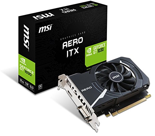 MSI GeForce GT 1030 Aero ITX 2G OC - Tarjeta gráfica (tamaño ITX, 2 GB Memoria GDDR5, VR Ready), Negro