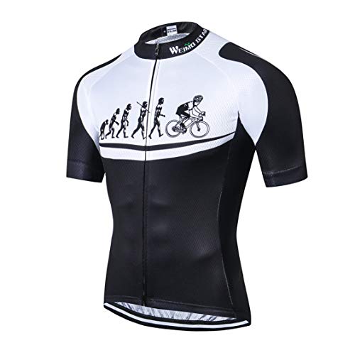 MTB Jersey para Hombre Ciclismo Manga Corta Bicicleta Zip Mountain Road Ropa Bicicleta Top Camisas Racing Ciclo Jersey Hombres Montando Negro XXXL