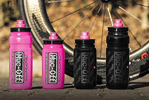 Muc-Off Botella de Agua Modelo Elite Fly Rosa, 550 Ml - Bidón de Agua de Deporte Ligero, sin BPA, con Tapón Ergonómico Para Mejor Flujo - 100% Reciclable