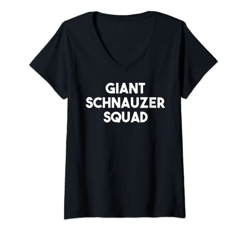 Mujer Giant Schnauzer Squad - Divertido amante de los perros Schnauzer gigante Camiseta Cuello V