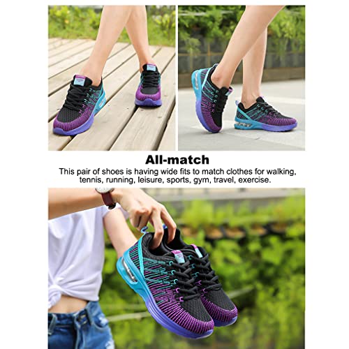 Mujeres para Correr Zapatillas Chica Malla Air Cushion ATL¨¦Tico Senderismo Tenis C¨®Moda Zapatillas Ligeras Ligeras Lace-Up Soles Calzado, 39,B