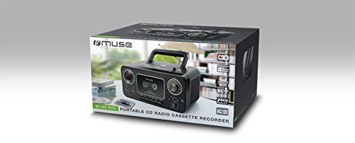 Muse M-182 RDC RADIOCD M182RDC CD Radio Cassette, Stereo, Negro