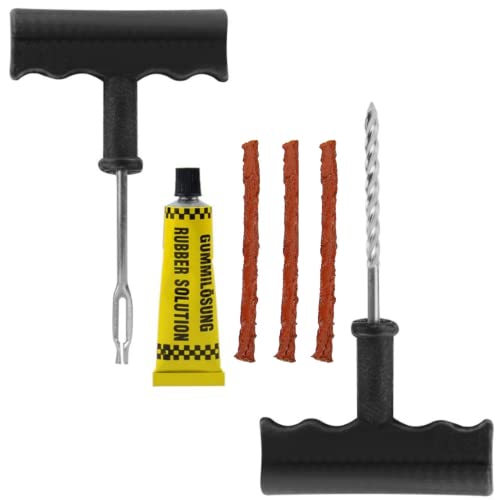 Kit de Reparación de Neumáticos 32pcs, Kit Repara Pinchazos Pequeño  Herramienta de Reparación de Pinchazos para Neumaticos para moto, coche,  bicicletas, Con tapones de válvula para neumáticos : : Coche y moto