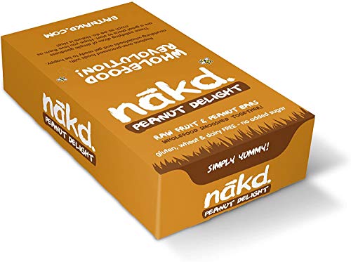 Nakd Barritas De Fruta Y Frutos Secos Cacahuete - Sin Azúcar Añadido - Sin Gluten - Sin Lactosa - Vegano - Pack 18 Barritas X 35 G, Peanut Delight, 630 Gramo