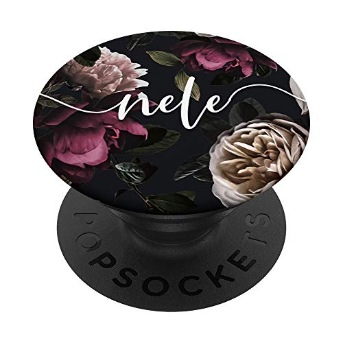 Nele Nombre Personalizado Flores Rosades PopSockets PopGrip: Agarre intercambiable para Teléfonos y Tabletas