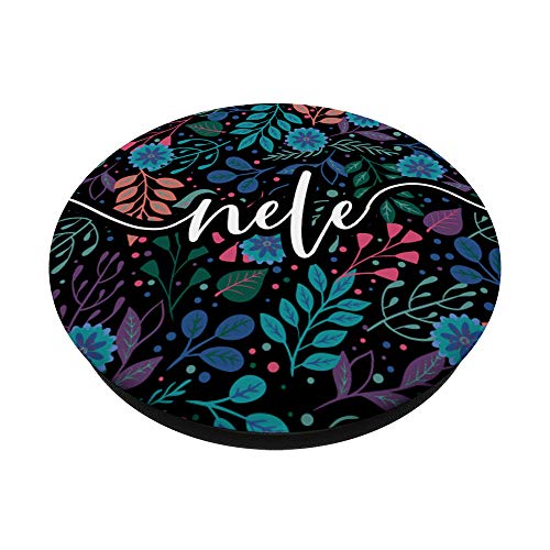 Nele Nombre Personalizado - Motivo floral botánico PopSockets PopGrip: Agarre intercambiable para Teléfonos y Tabletas