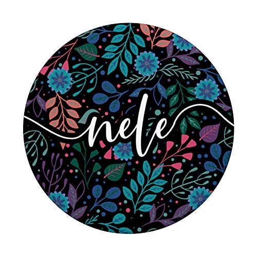 Nele Nombre Personalizado - Motivo floral botánico PopSockets PopGrip: Agarre intercambiable para Teléfonos y Tabletas