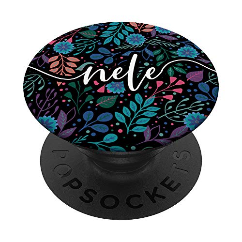 Nele Nombre Personalizado - Motivo floral botánico PopSockets PopGrip: Agarre intercambiable para Teléfonos y Tabletas