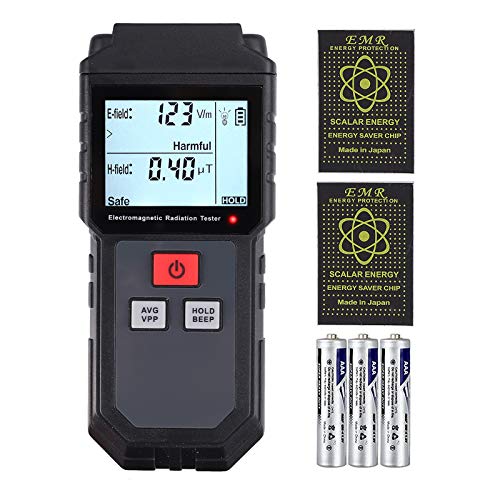 Neoteck EMF Medidor de Radiación de Campo Electromagnético de Mano con Baterías Mini Digital LCD Detector de EMF con Protección contra Radiación