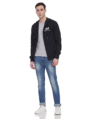 New Balance Essentials-Sudadera con Capucha y Cremallera Completa Chaqueta, Negro, M para Hombre