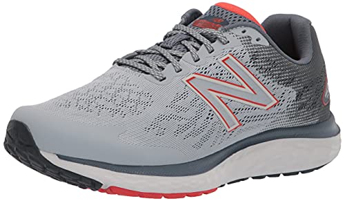 New Balance Men's Fresh Foam 680 V7 Running Shoe, Grey/Ghost Pepper/Black, 11 X-Wide