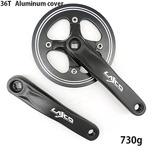 NGHSDO Bielas Bicicleta 36T 170 mm Crankset Single Speed ​​Road Bicicleta Plegable Engranaje Fijo Aleación de Aluminio Rueda de Cadena de la Rueda Cuadrada Agujero Sprocket Accesorios de Bicicleta 05