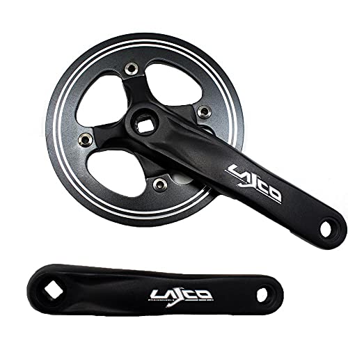 NGHSDO Bielas Bicicleta 36T 170 mm Crankset Single Speed ​​Road Bicicleta Plegable Engranaje Fijo Aleación de Aluminio Rueda de Cadena de la Rueda Cuadrada Agujero Sprocket Accesorios de Bicicleta 05