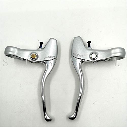 NGHSDO Rodillo de montaña de la Bicicleta MTB Zapata Palanca de Frenos de Bici Bicicleta Retro Urbano de Freno/Disco palancas de Freno manetas de Freno Bicicleta (Color : Silver 1Pair)