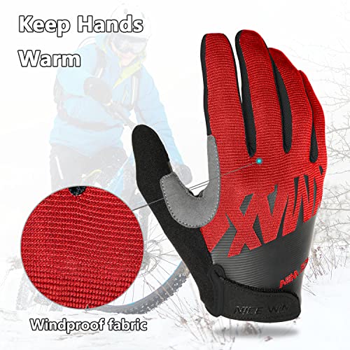 NICEWIN Guantes de Ciclismo Motocicleta Bicicleta de montaña- Bicicleta de Carretera Hombres Mujeres Pantalla táctil Antideslizante Acolchada