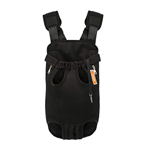 NICREW Mochila del Perro, Bolso para Perros y Gatos, Ajustable Bolsa Delantera para Perro Pequeno, Viaje Bolsa de Transporte de Mascotas para Viajar/Senderismo/Camping-XL-Negro