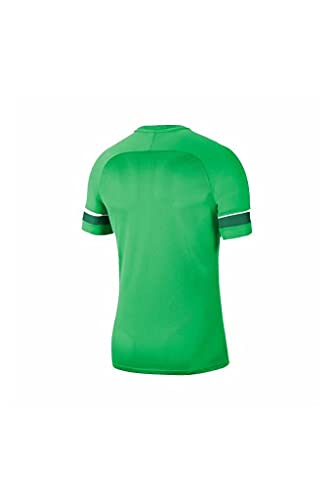 NIKE Camiseta de Entrenamiento Academy 21 para Hombre, Hombre, Camiseta, CW6101-362, Verde Brillante, Blanco, Verde Pino, Blanco, Large