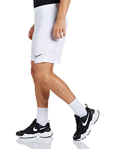 NIKE Dri-FIT Academy Pantalones Cortos De Fútbol, Hombre, Blanco/Blanco/Blanco/Negro, M