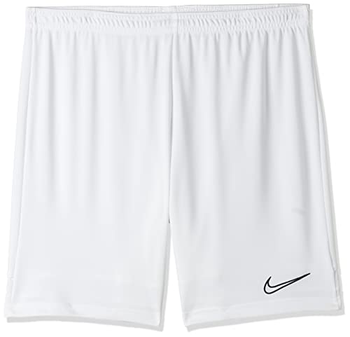 NIKE Dri-FIT Academy Pantalones Cortos De Fútbol, Hombre, Blanco/Blanco/Blanco/Negro, M