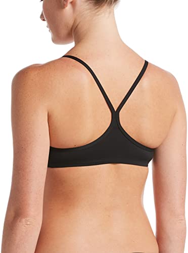 NIKE Racerback Top Parte Superior Bikini, Mujer, Black, S