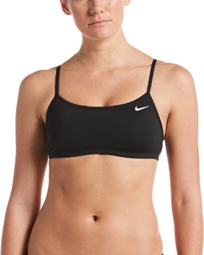 NIKE Racerback Top Parte Superior Bikini, Mujer, Black, XS