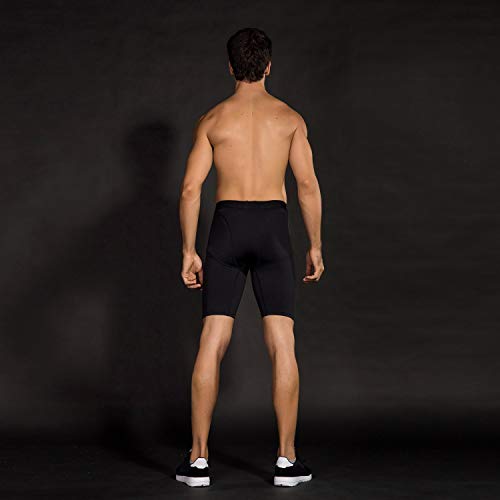 Niksa Mallas Cortas Running Hombre Pantalones Cortos de Compresión para Deporte, Fitness, Gym Negro Medium