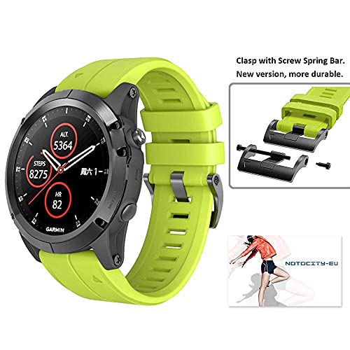 NotoCity Correa para Garmin Fenix 3/3 HR/Fenix 5X/5X Plus/Fenix 6X/6X Pro, Correa de Silicona 26mm, Banda de Reloj Deportivo Instalación/desmontaje rápido sin Herramientas