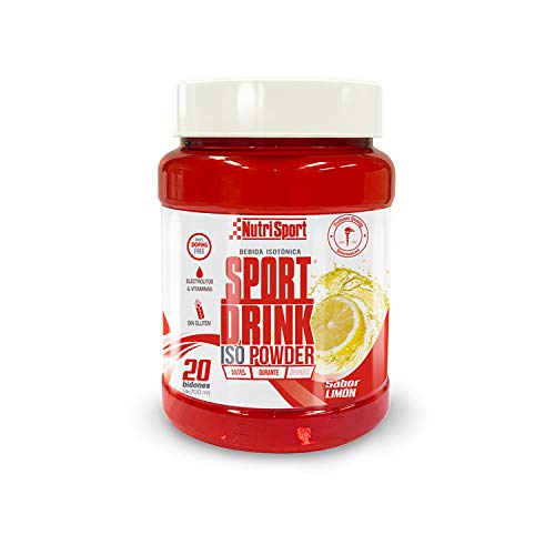 Nutrisport Sport Drink ISO Powder, Bebida Isotónica en Polvo, Hidratos de Carbono, Minerales, Sabor Limón, 1020 g