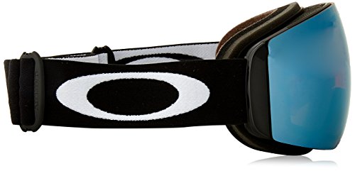 Oakley Flight Deck XM - Gafas de esquí/snowboard, Blanco Mate (Matte White) - (con logo blanco, banda negra y lente prizm zafiro iridio), Talla Única