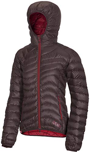 Ocons Tsunami - Chaqueta de forro polar para mujer, color marrón y rojo