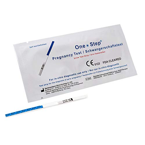 One Step - Pack de 5 pruebas de embarazo 10 mIU/ml - Envío discreto - Ancho de tira a escoger (Tira ancha)