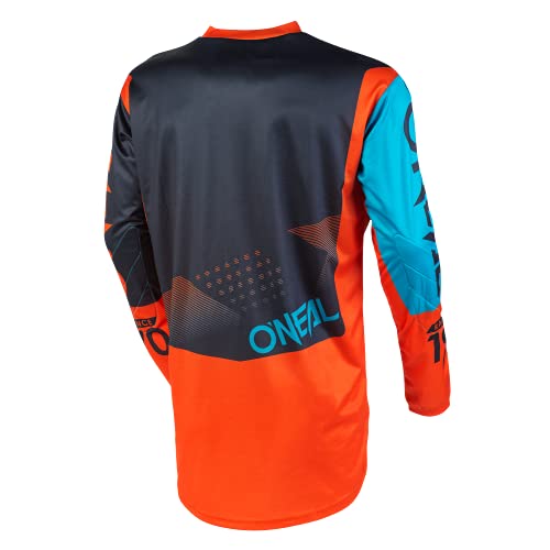 O'Neal | Camisa de Manga Larga de Mountainbike | MTB DH FR | Material Transpirable, protección Acolchada para los Codos | Element Youth Jersey Factor | Niños | Gris Naranja Azul | Talla S