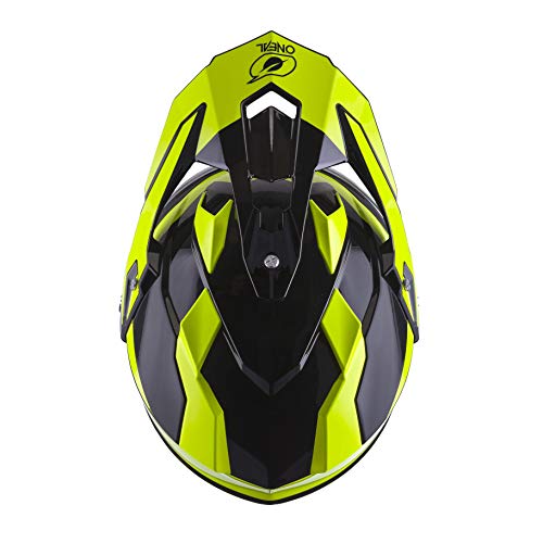 O'NEAL | Casco de Moto | Moto Enduro | Aberturas de ventilación para un máximo Flujo de Aire y refrigeración Visera Solar integrada | Casco Sierra R | Adultos | Negro Amarillo Neón | Talla M