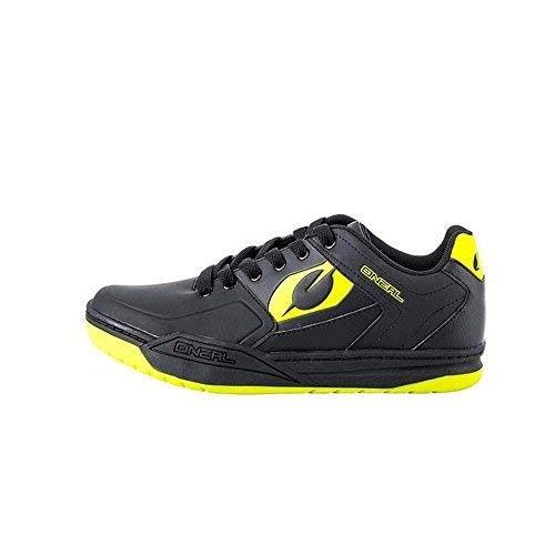 O'NEAL | Zapatillas de Bicicleta | MTB Downhill Freeride | Placa de Pedal SPD Compatible, Durable y Ligera PU, Transpirable | Zapatillas SPD con Clavos | Adultos | Negro Neón Amarillo | Talla 40