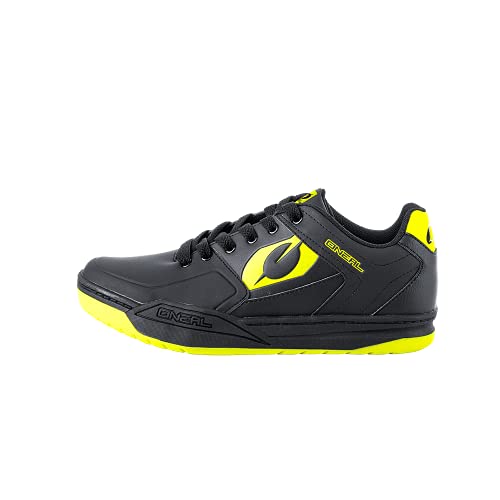 O'NEAL | Zapatillas de Bicicleta | MTB Downhill Freeride | Placa de Pedal SPD Compatible, Durable y Ligera PU, Transpirable | Zapatillas SPD con Clavos | Adultos | Negro Neón Amarillo | Talla 40