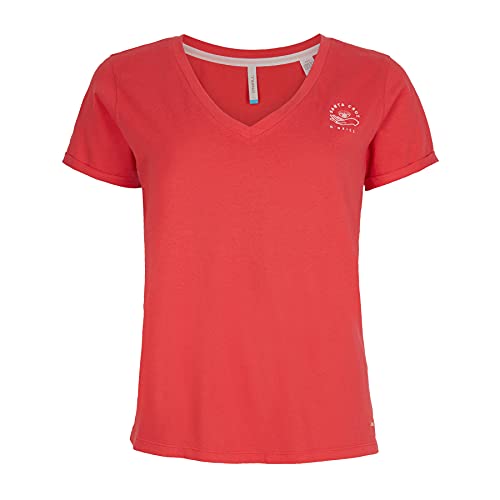 O'Neill Lw Graphic Tee V-neck, Camiseta para Mujer, Rosa (3501 Hot Coral), XL