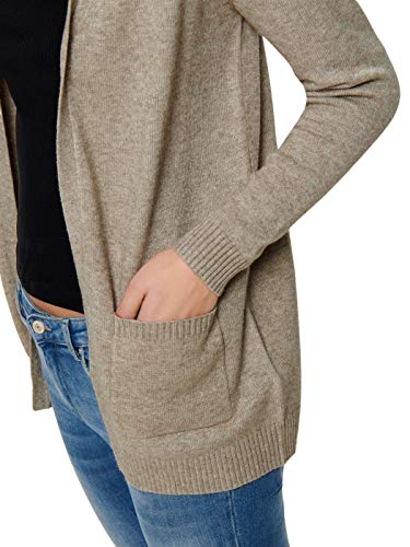 Only 15174274 Chaqueta Punto, Beige (Beige Detail: W. Melange), 40 (Talla del Fabricante: Medium) para Mujer