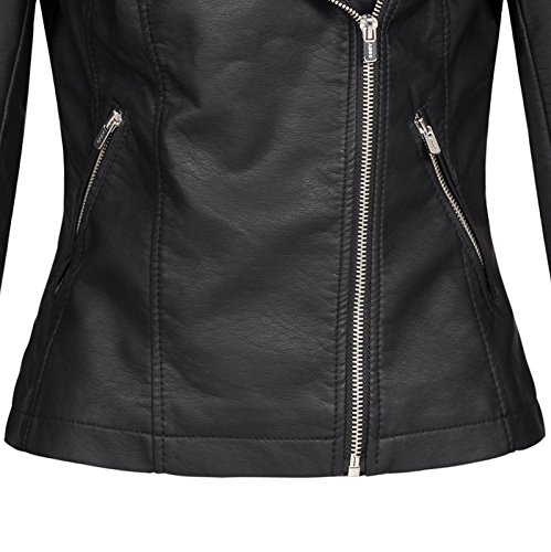 Only ONLGEMMA Faux Leather Biker OTW Noos Chaqueta, Negro (Black Black), 38 para Mujer