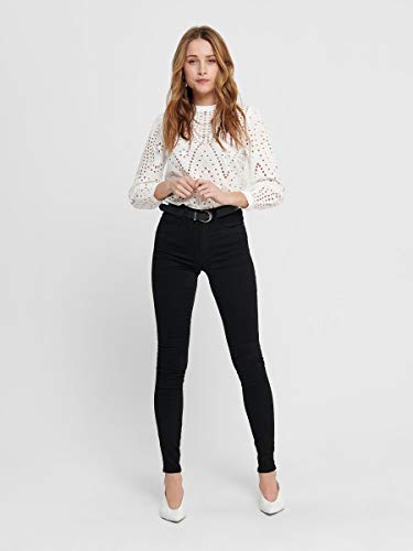 ONLY Onlroyal High SK Pim600 Noos 15093134 Jeans, Negro (Black), M/32L para Mujer