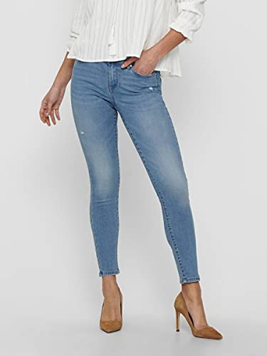 Only Onlwauw Life Mid SK DEST Bj759 Noos Jeans, Denim Light Medium Blue Denim, M para Mujer