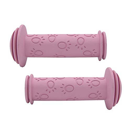 P4B Puños infantiles para bicicleta en color rosa (rosa) – 115/115 mm | para manillares con 22 mm de diámetro | con protección lateral contra impactos.