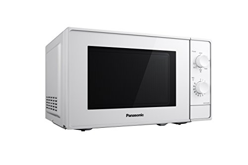 Panasonic NN-K10JWMEPG Microondas Compacto 20 L (800 W, 2 Mandos giratorios, Con Gratinador de Cuarzo 1.000W, Plato giratorio de vidrio 255mm, 5 Niveles de ajuste de potencia), Color Blanco