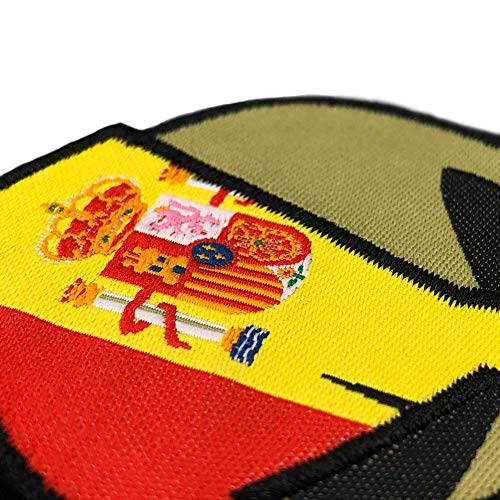 Parche Espartano Bordado Español - Bandera España -Parche España - Parches Mochila -Táctico Militar - 8,55 x 5,4 cm