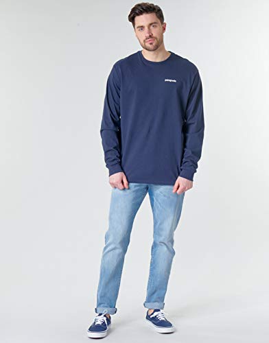 Patagonia M's L/S P-6 Logo Responsibili-tee Camiseta, Classic Navy, XL para Hombre