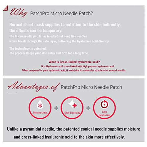 PATCH PRO Micro Needle Patch de ojos de microagujas de ácido hialurónico para las arrugas y círculos oscuro debajo de ojos 8 parches.