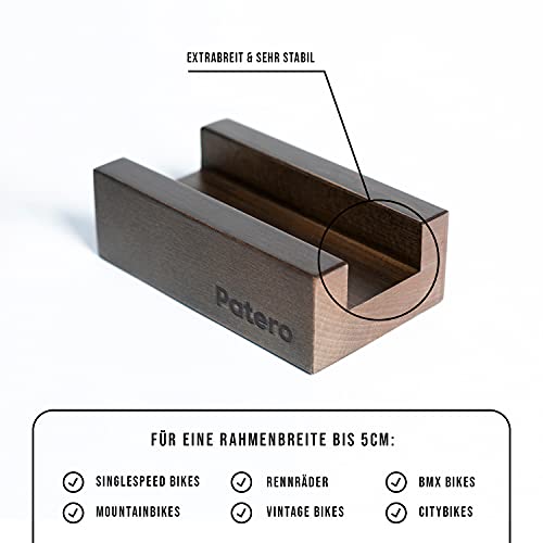 Patero Soporte de pared para bicicleta de madera, para diferentes ruedas, moderno soporte de bicicleta para la pared, incluye material de montaje