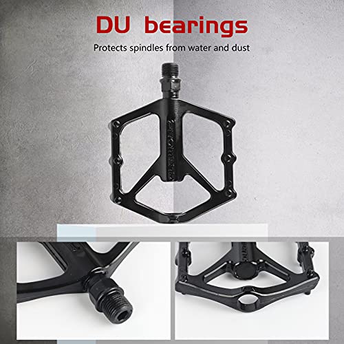 Pedales de bicicleta de montaña Pedales planos ligeros antideslizantes aleación de aluminio DU sellado rodamiento plataforma pedal para montaña carretera BMX MTB bicicleta