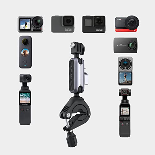 PGYTECH Manillar de Cámara de Acción Montaje en Motocicleta Bicicleta para dji Action 2/Gopro/Insta360/DJI OSMO Pocket 2/OSMO Pocket/OSMO Action