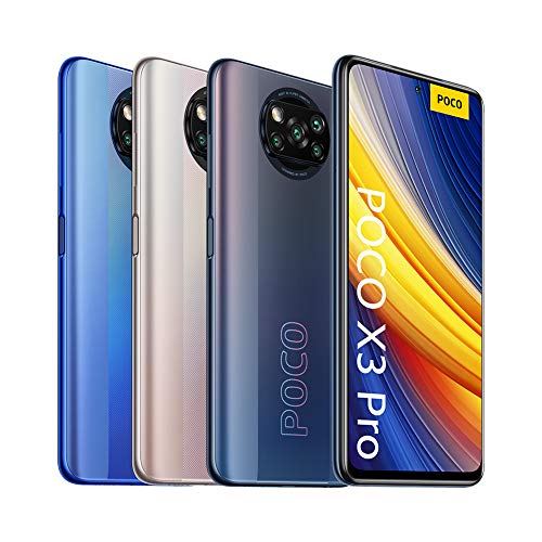 POCO X3 Pro, Smartphone 8+256 GB, 6,67” 120 Hz FHD+ DotDisplay, Snapdragon 860, cámara cuádruple de 48 MP, 5160 mAh, Azul (versión ES/PT), incluye auriculares