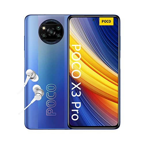 POCO X3 Pro, Smartphone 8+256 GB, 6,67” 120 Hz FHD+ DotDisplay, Snapdragon 860, cámara cuádruple de 48 MP, 5160 mAh, Azul (versión ES/PT), incluye auriculares